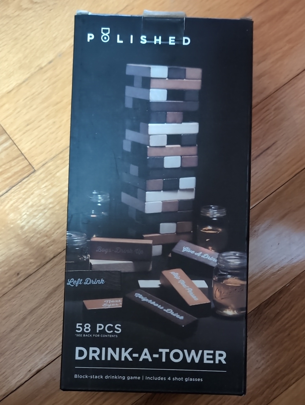 New Drink-A Tower Block Standing Drinking Game